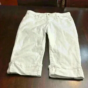 Levi's 515 Capri Jeans Women's 10 Cuffed Denim Mid Rise White- EUC